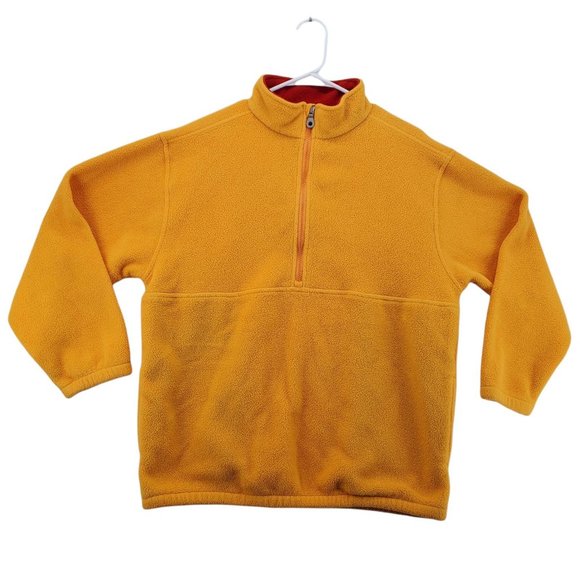 Lands End Sweater Men's Long Sleeve 1/4 Zip Polartec Pullover Yellow Extra Large - Picture 1 of 12
